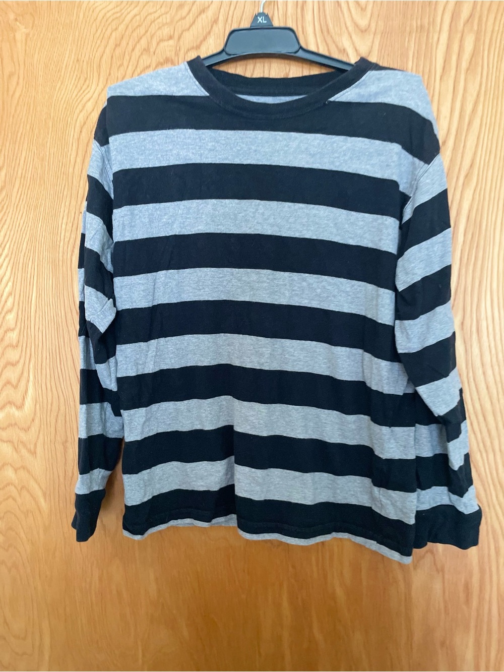 Faded Glory Black and Gray Striped Tee
